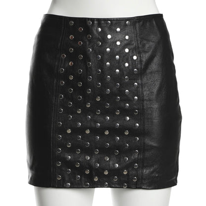 Saint Laurent Silver Stud Mini Skirt