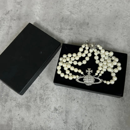 Vivienne Westwood Three Row Pearl Bas Choker